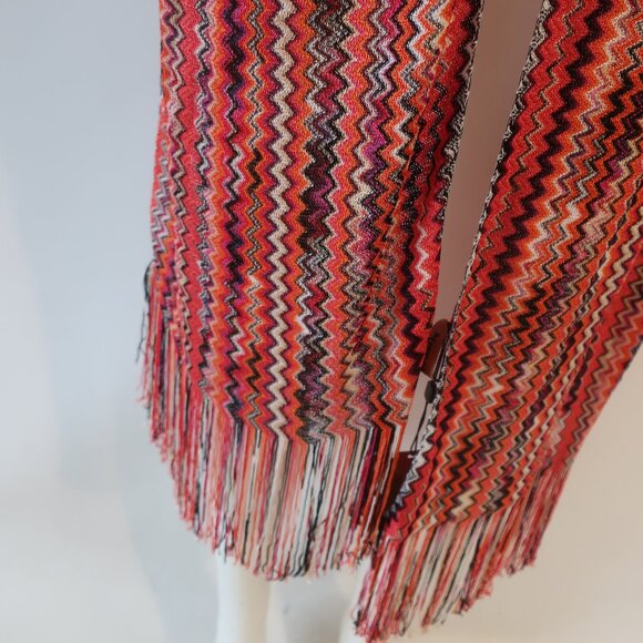 NWT Womens Missoni Multicolor Viscose Chevron Fringed Wrap Scarf Shawl OS - Picture 9 of 15